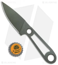 T.M. Hunt Custom Skelemaug Fixed Blade W/ Brown Kydex Sheath (3.75" OD Green) -Benchmade Shop T.M. Hunt Custom Skelemaug OD Green Brown Kydex BHQ 78434 jr bottlecap