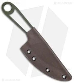 T.M. Hunt Custom Skelemaug Fixed Blade W/ Brown Kydex Sheath (3.75" OD Green) -Benchmade Shop T.M. Hunt Custom Skelemaug OD Green Brown Kydex BHQ 78434 jr sheath