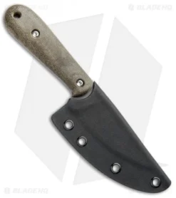 T.M. Hunt Custom Skelemaug Fixed Blade OD Green Micarta (3.75" Black SW) -Benchmade Shop T.M. Hunt Custom Skelemaug OD Green Micarta Black SW BHQ 95410 jr sheath