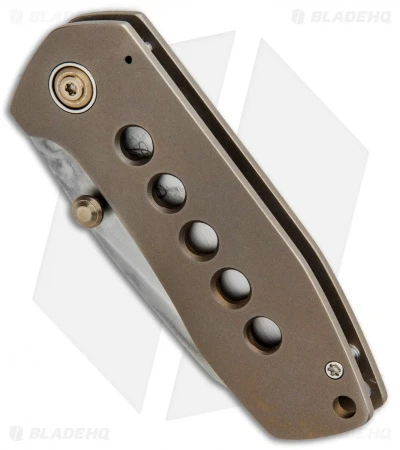 Tim Curry Knives Parthian Variant Framelock Knife Bronze Ti (2.56" Hamon) 2 Tim Curry Knives Parthian Variant Framelock Knife Bronze Ti (2.56" Hamon) - Image 2