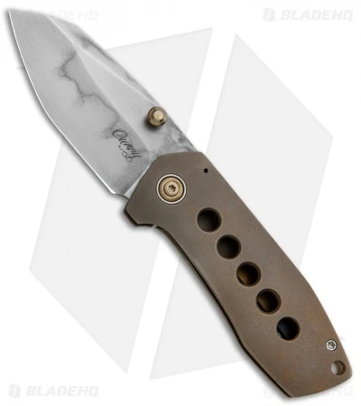 Tim Curry Knives Parthian Variant Framelock Knife Bronze Ti (2.56" Hamon) 1 Tim Curry Knives Parthian Variant Framelock Knife Bronze Ti (2.56" Hamon)