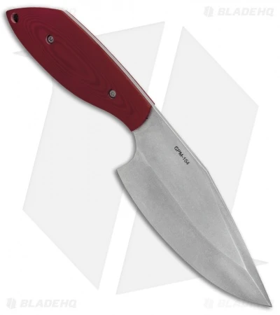 Trash Panda Knives Panda-1 Fixed Blade Knife Red G-10 (5.75" Stonewash) 2 Trash Panda Knives Panda-1 Fixed Blade Knife Red G-10 (5.75" Stonewash) - Image 2