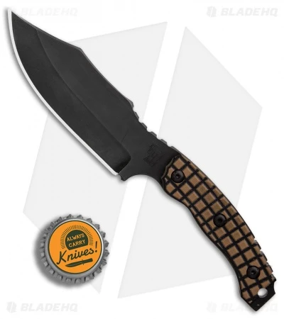 Trouble Blades Custom Bush Bitch Fixed Blade Knife Brown G-10 (4.5" Black) 5 Trouble Blades Custom Bush Bitch Fixed Blade Knife Brown G-10 (4.5" Black) - Image 5