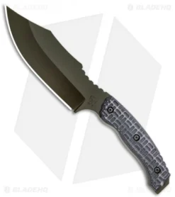 Trouble Blades Custom Bush Bitch Fixed Blade Knife Purple G-10 (5.0" Black)