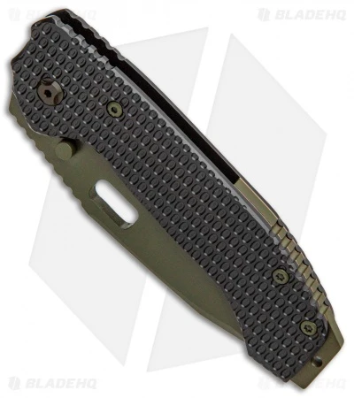 Trouble Blades Custom Full Size Mofo Knife 911 Black Ti (3.75" Dark Green) 2 Trouble Blades Custom Full Size Mofo Knife 911 Black Ti (3.75" Dark Green) - Image 2