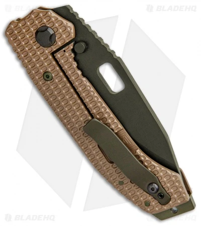 Trouble Blades Custom Full Size Mofo Knife 911 Tan Ti (3.75" Dark Green) 3 Trouble Blades Custom Full Size Mofo Knife 911 Tan Ti (3.75" Dark Green) - Image 3