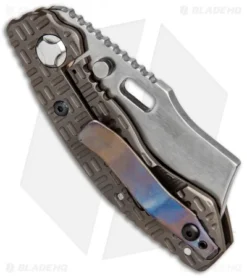 Trouble Blades Custom Lil Debt Collector Cleaver Knife Tron Ti (Satin SpecWear) -Benchmade Shop Trouble Blades Custom Lil Debt Collector Cleaver Tron Ti SpecWear BHQ 84401 jr side