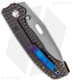 Trouble Blades Custom Mofo Frame Lock Knife Frag Ti (3.75" Bead Blast 4V) -Benchmade Shop Trouble Blades Custom Mofo FL Frag Ti BB BHQ 88440 jr side
