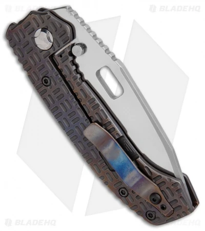 Trouble Blades Custom Mofo Frame Lock Knife Tron Flame Ti (4.1" Two Tone) 2 Trouble Blades Custom Mofo Frame Lock Knife Tron Flame Ti (4.1" Two Tone) - Image 2