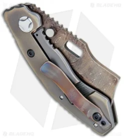 Trouble Blades Custom Debt Collector S Knife Frag Ti #010 (3" Damascus) 6 Trouble Blades Custom Debt Collector S Knife Frag Ti #010 (3" Damascus) -Benchmade Shop Trouble Blades DC S FRAG Damascus BHQ 79321 jr side