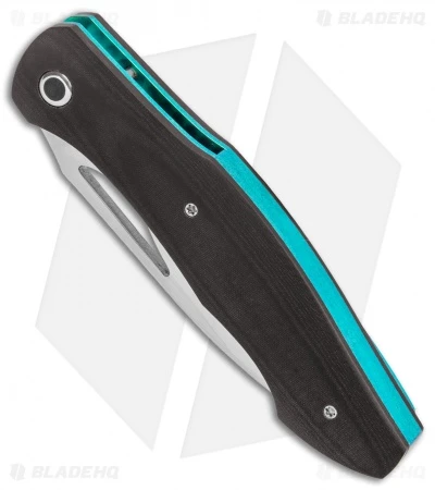 Tuch Coho Liner Lock Knife Dark Burgundy Micarta W/ Green Liners (3.5" Satin) 2 Tuch Coho Liner Lock Knife Dark Burgundy Micarta W/ Green Liners (3.5" Satin) - Image 2