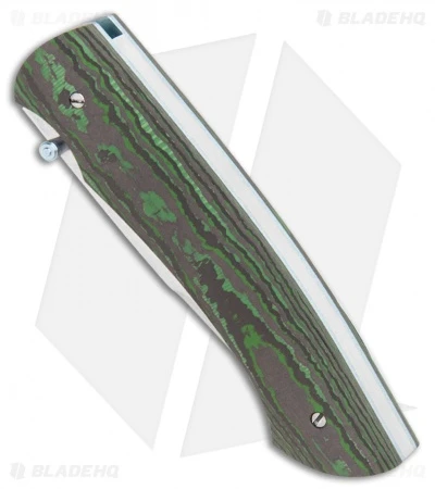 Tuch Knives Sparrowhawk D/A Automatic Knife Fat Carbon Green (2.75" Mirror) 2 Tuch Knives Sparrowhawk D/A Automatic Knife Fat Carbon Green (2.75" Mirror) - Image 2