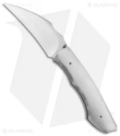 Tuch Titanium Liner Lock Knife Blue Pocket Clip (3.25" Satin)