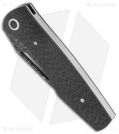 Tuch Umqua Liner Lock Dual Action Auto Knife Carbon Fiber (3.5" Damascus) 2 Tuch Umqua Liner Lock Dual Action Auto Knife Carbon Fiber (3.5" Damascus) - Image 2