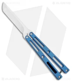 VMX Vallotton/Maverick Custom Balisong Knife Blue Ti (4.25" Satin S35VN)