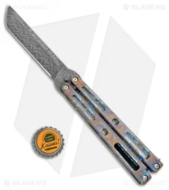 VMX Vallotton/Maverick Custom Balisong Knife Nebula Ti (4.25" Damascus) -Benchmade Shop VMX Vallotton Maverick Custom Balisong Nebula Ti Damascus BHQ 100583 jr bottlecap