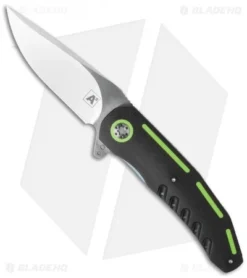 A2 Andre Thorburn/Van Heerden A3-3D Flipper Knife Black/Green G-10 (3.75" Satin)
