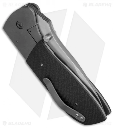 Aaron Frederick Custom Large Tanto Frame Lock Knife Carbon Fiber (4.25" Satin) 2 Aaron Frederick Custom Large Tanto Frame Lock Knife Carbon Fiber (4.25" Satin) - Image 2