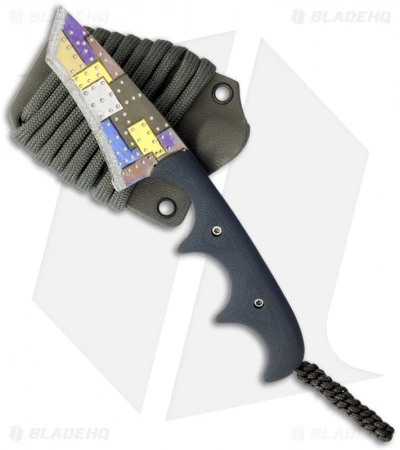 Alan Folts Custom Titanium Minimalist Recurve Tanto Neck Knife W/ Grey G10 1 Alan Folts Custom Titanium Minimalist Recurve Tanto Neck Knife W/ Grey G10