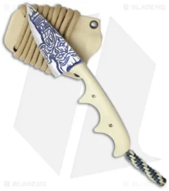 Alan Folts Custom Titanium Minimalist Drop Point Neck Knife W/ Ivory Micarta