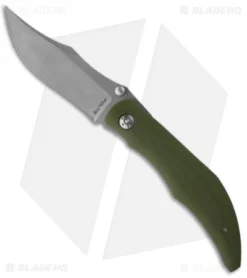 Alan Folts Custom Standard Sultan Folder Green G-10 Knife (3.75" Stonewash)