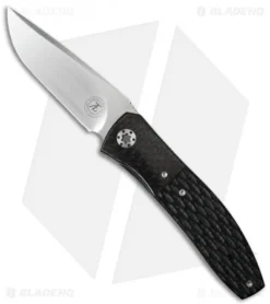 Andre Thorburn Custom L45 Flipper Liner Lock Knife Black G-10/CF (3.5" Satin)