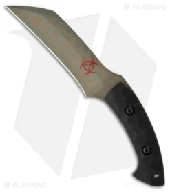 Barrett Custom Knives Skulltap Hawkbill Biohazard Fixed Blade Knife (5.2") S35VN