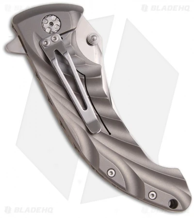 Brian Tighe Custom Tighe Stick Knife Titanium Folder (4" High Satin) 2 Brian Tighe Custom Tighe Stick Knife Titanium Folder (4" High Satin) - Image 2