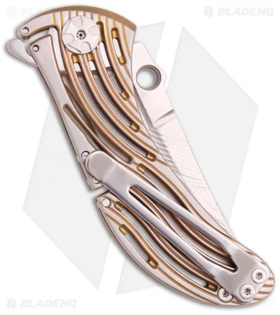 Brian Tighe Custom Tighenee Rod Knife Bronze Titanium Folder (2.75" Satin) 2 Brian Tighe Custom Tighenee Rod Knife Bronze Titanium Folder (2.75" Satin) - Image 2