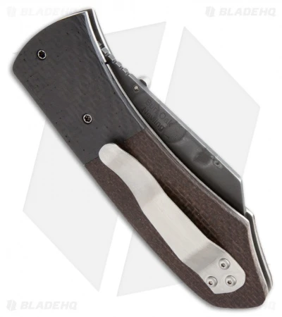 Burr Oak Knives Combat Utility Basic Knife CF/Micarta (3.375" Black) 2 Burr Oak Knives Combat Utility Basic Knife CF/Micarta (3.375" Black) - Image 2