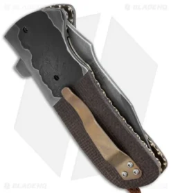 Burr Oak Knives Coffin Nail Clip Point Flipper Knife Micarta (3.5" San Mai) #1 -Benchmade Shop burr oak coffin nail clip point 1 side cm