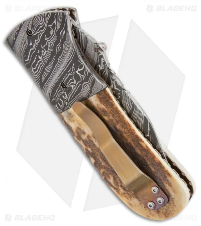 Burr Oak Knives First Responder Knife Red Stag (3.5" Damascus) 2 Burr Oak Knives First Responder Knife Red Stag (3.5" Damascus) - Image 2