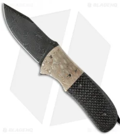 Burr Oak Knives First Responder Flipper #3 Knife LSCF/Mokume (3.5" Damascus)