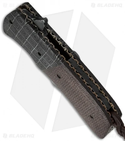 Burr Oak Knives Harpoon Flipper #1 Knife Micarta/Damascus (3.75" San Mai) 2 Burr Oak Knives Harpoon Flipper #1 Knife Micarta/Damascus (3.75" San Mai) - Image 2