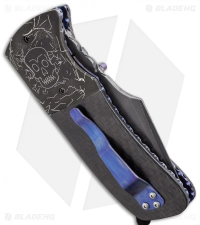 Burr Oak Knives Harpoon Knife CF/Damascus (3.75" San Mai) 3 Burr Oak Knives Harpoon Knife CF/Damascus (3.75" San Mai) - Image 3