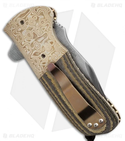 Burr Oak Knives Coffin Nail Flipper Knife Mokume/Brass CF (3.5" San Mai) 2 Burr Oak Knives Coffin Nail Flipper Knife Mokume/Brass CF (3.5" San Mai) - Image 2