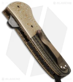 Burr Oak Knives Coffin Nail Flipper Knife Mokume/Brass CF (3.5" San Mai) 5 Burr Oak Knives Coffin Nail Flipper Knife Mokume/Brass CF (3.5" San Mai) -Benchmade Shop burr oak knives doffin nail cp mokume cf brass spine jm