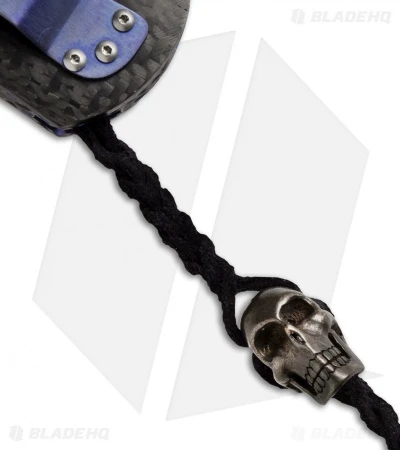 Burr Oak Knives Full Dress Dreadnought Knife Skull/Carbon Fiber (3.5" Damascus) 4 Burr Oak Knives Full Dress Dreadnought Knife Skull/Carbon Fiber (3.5" Damascus) - Image 4