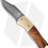 Burr Oak Knives Folding Bowie Knife Ironwood/Mokume (3.625" San Mai Damascus)