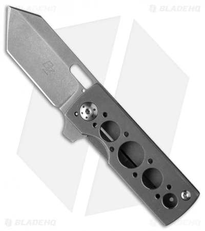 Brad Zinker Custom Mini Tanto Flipper Knife Titanium (1.875" BB/SW) 1 Brad Zinker Custom Mini Tanto Flipper Knife Titanium (1.875" BB/SW)