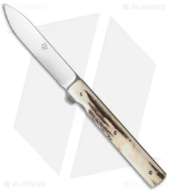 Brad Zinker Fruit Knife Liner Lock Flipper Stag (3.75" Polish)