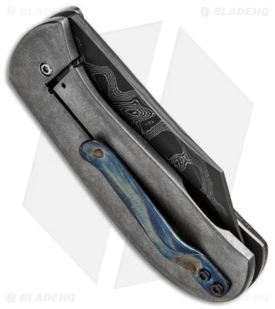 Chuck Gedraitis Puffin Folding Knife Titanium Folder (2.375" Damascus) 2 Chuck Gedraitis Puffin Folding Knife Titanium Folder (2.375" Damascus) - Image 2