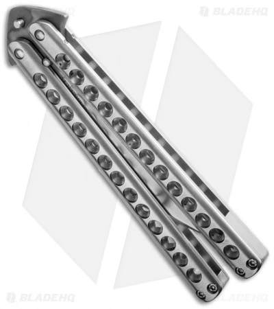 Craig Camerer Custom Wharncliffe Balisong Knife Drilled Ti (4.125" Hamon) 2 Craig Camerer Custom Wharncliffe Balisong Knife Drilled Ti (4.125" Hamon) - Image 2