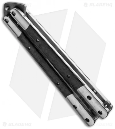Craig Camerer Custom Kampilan Style Butterfly Knife Carbon Fiber (3.875" Hamon) 2 Craig Camerer Custom Kampilan Style Butterfly Knife Carbon Fiber (3.875" Hamon) - Image 2