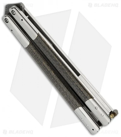 Chuck Gedraitis Knives Balisong #111 Titanium LSCF Knife (4.25" Damascus) 2 Chuck Gedraitis Knives Balisong #111 Titanium LSCF Knife (4.25" Damascus) - Image 2