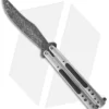 Chuck Gedraitis Knives Balisong #112 Titanium Butterfly Knife (4.25" Damascus)