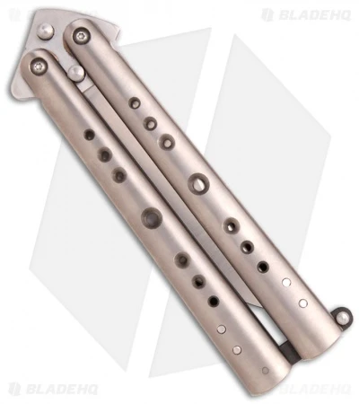 Chuck Gedraitis Knives Balisong #81 Titanium Butterfly Knife (3.25" Satin) 2 Chuck Gedraitis Knives Balisong #81 Titanium Butterfly Knife (3.25" Satin) - Image 2