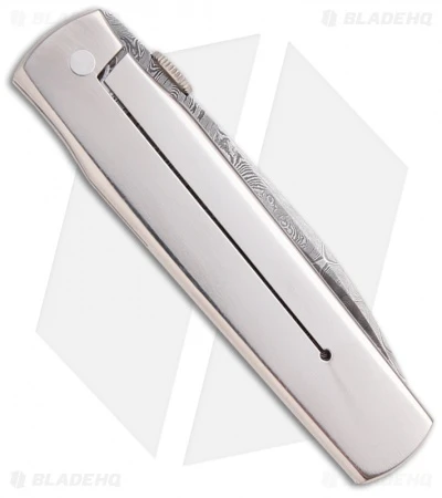 Chuck Gedraitis Hybrid Framelock Folder Knife W/ White Micarta (3.19" Damascus) 2 Chuck Gedraitis Hybrid Framelock Folder Knife W/ White Micarta (3.19" Damascus) - Image 2