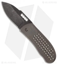Chuck Gedraitis Small Snubnose Knife Dimpled Titanium Folder (2.125" Acid Wash)