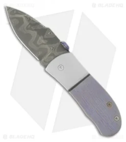 Chuck Gedraitis Small Snubnose Knife Titanium Folder (2.125" Damascus)